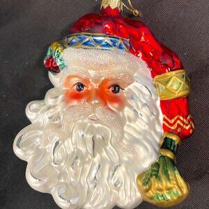 Santa Claus Glass Ornament